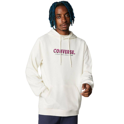Converse bold word pullover hoodie, White, medium