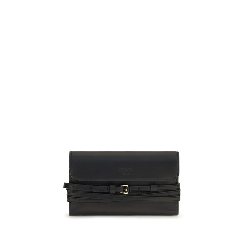 Black goatskin shoulder bag-null