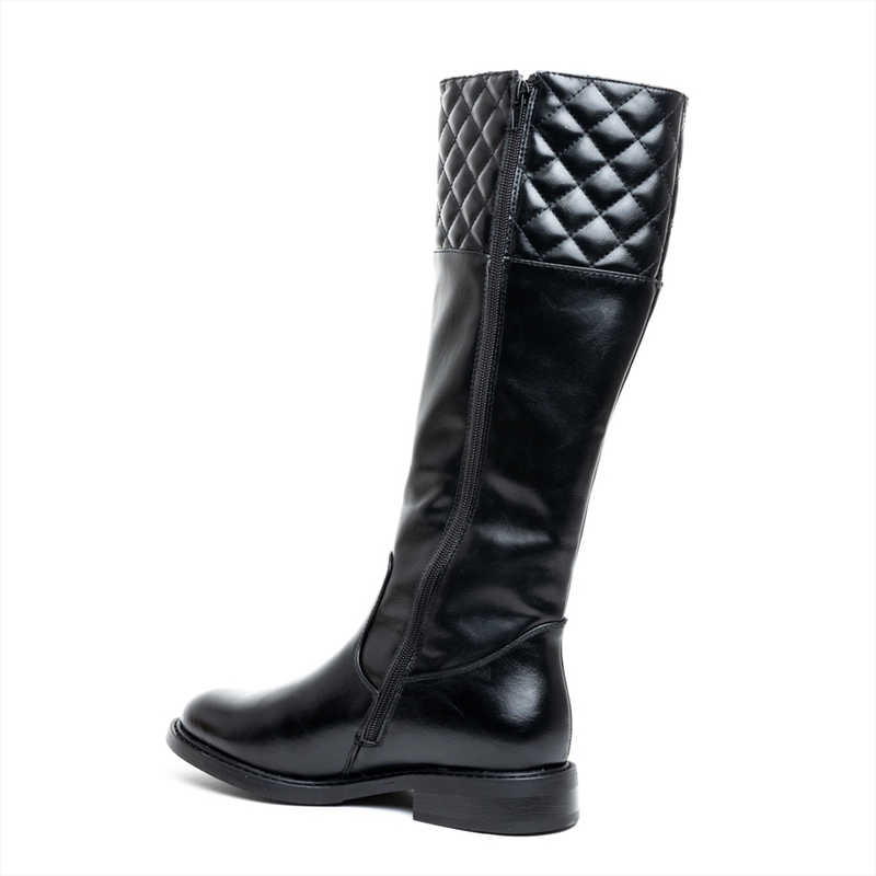 Mariella burrani flat knee boots with quilted detail-null