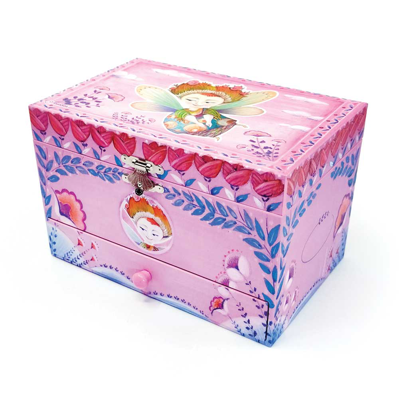 Svoora musical jewelry box esperides with ring holder, drawer & wide mirror chloe-null