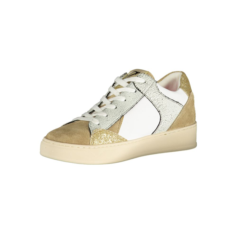 White polyester low top sneakers-null