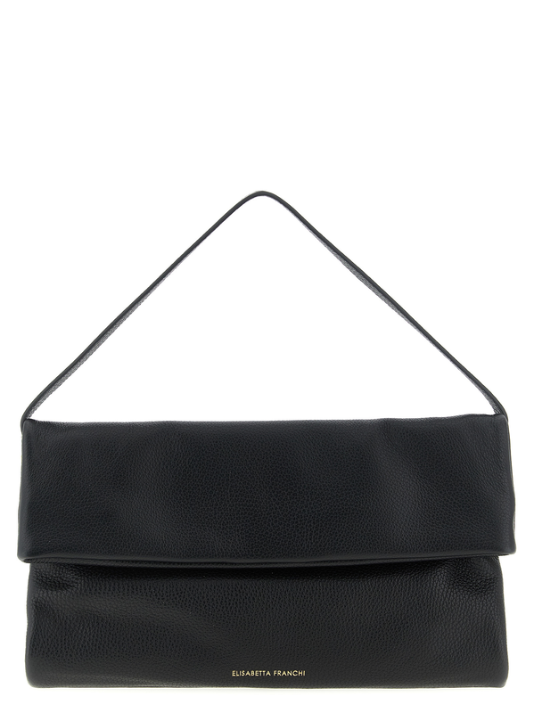 Black calfskin shoulder bag-null