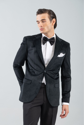 Vittorio jacket velvet, Black, medium
