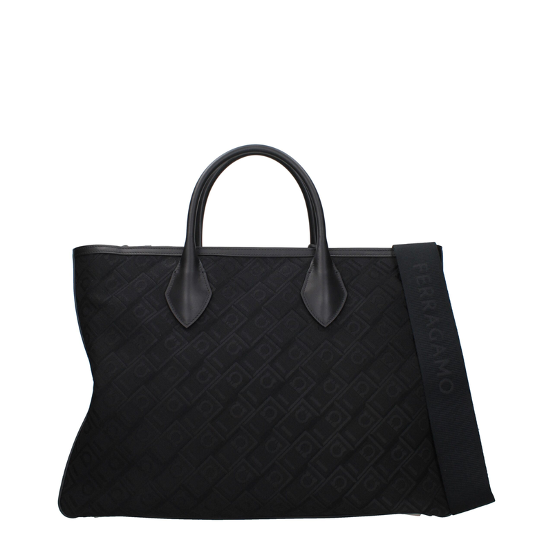Black fabric handbag-null