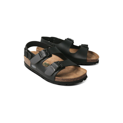Neu b rin black unisex sandals, Black, medium