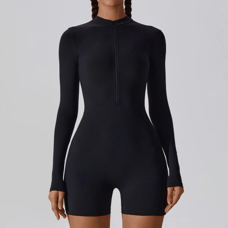 Amor long sleeve zip romper jumpsuit-null