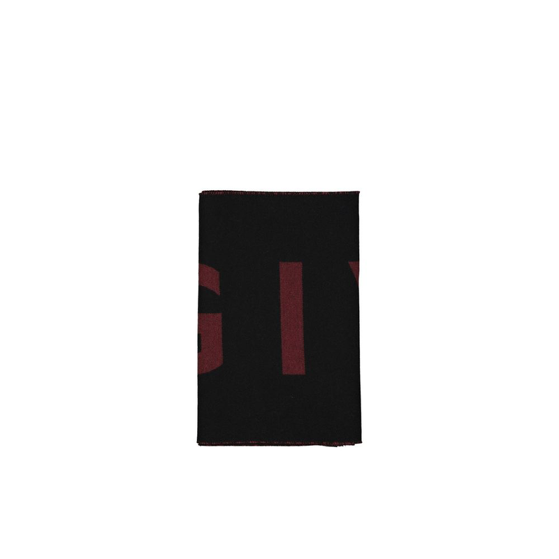 Black virgin wool scarf-null