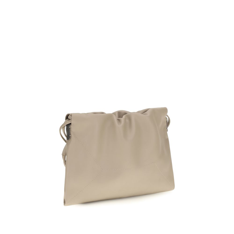 Beige calf leather bos taurus clutch bag-null