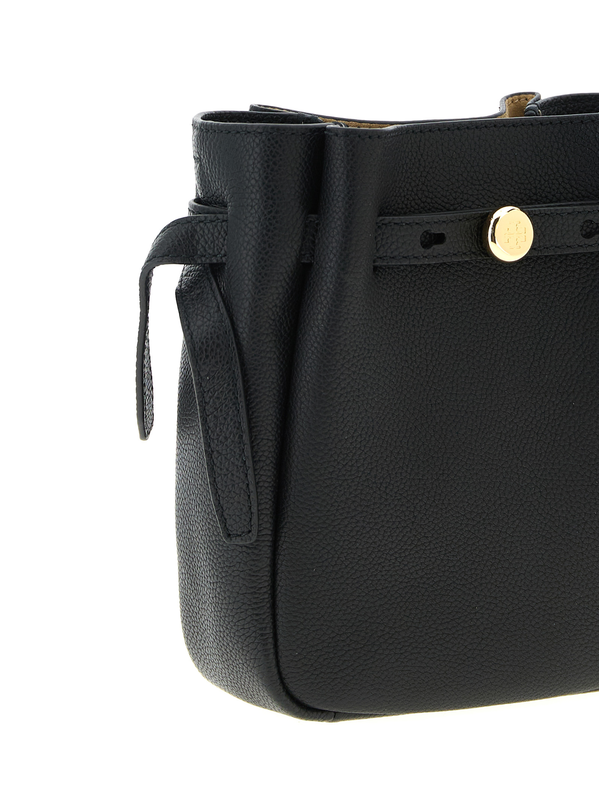 Black cowhide crossbody bag-null