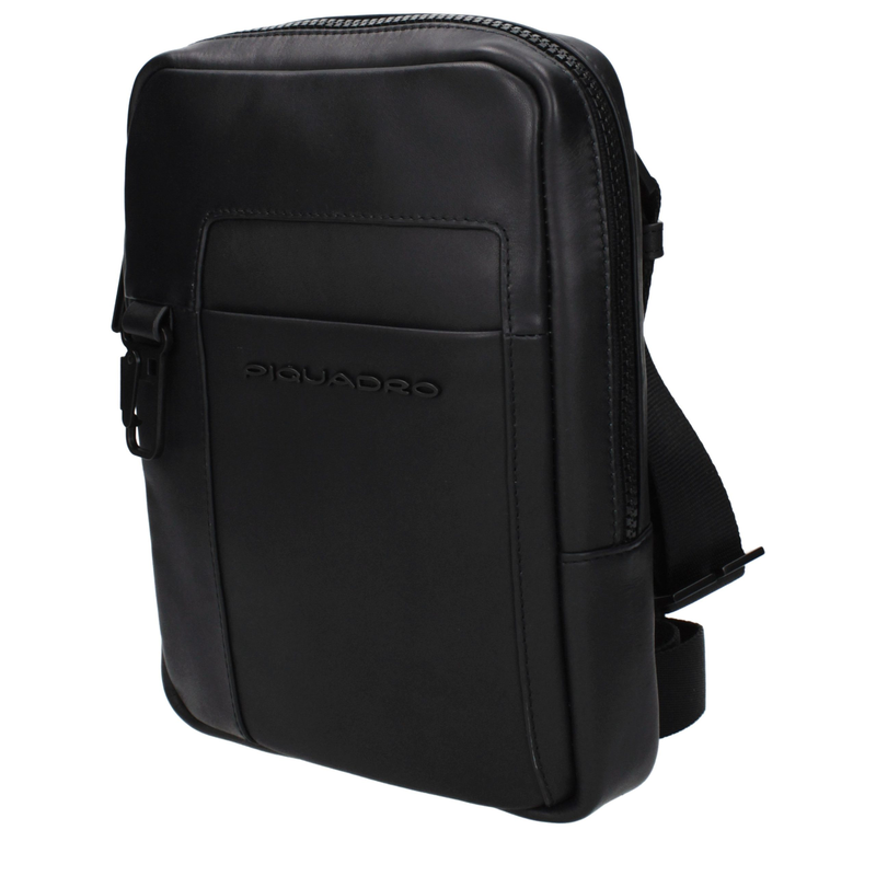 Black leather crossbody bag-null