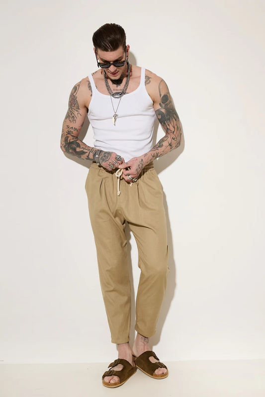 Stefan athenian comfort textured trousers image number null