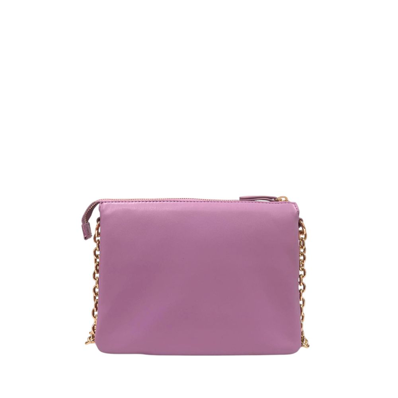 Purple faux leather women crossbody bag-null