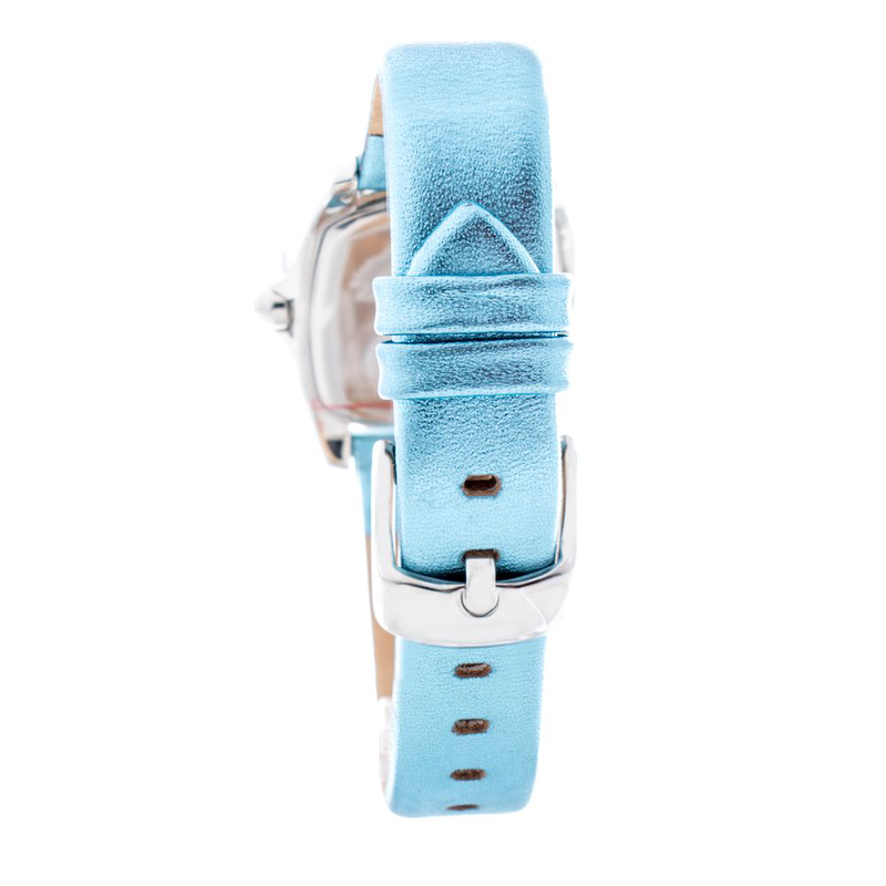Blue leather dress watch-null