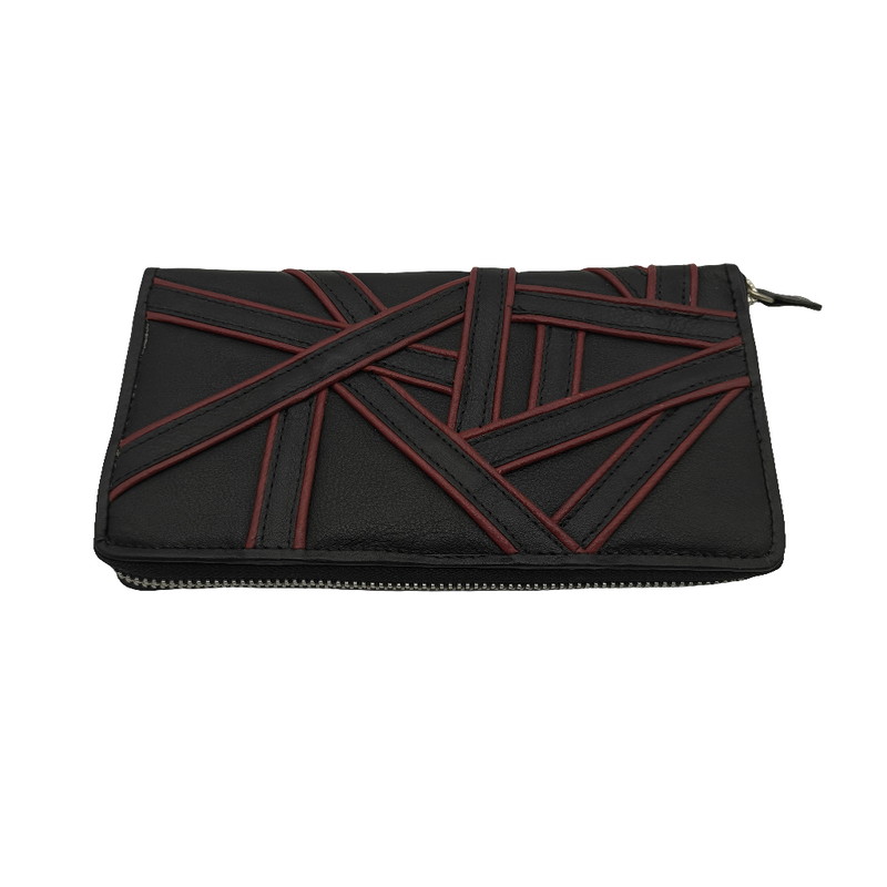 Migant women's leather wallet with geometric design-null