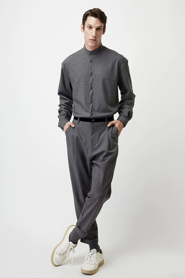 Stefan the ring belt trousers, Grey, medium