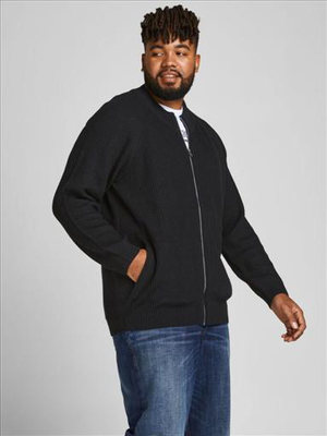 Jack  jones jjpannel knit zip cardigan ps, Black, medium
