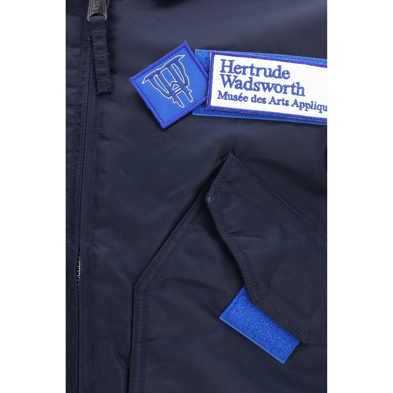 Blue nylon bomber-null