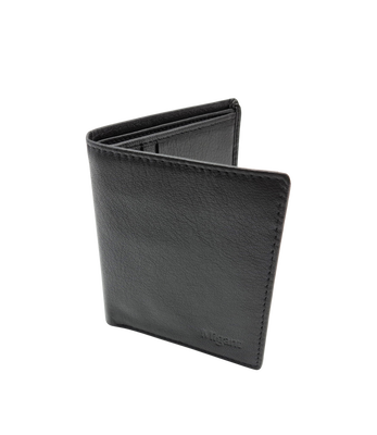 Migant design Genuine fine bifold leather wallet 10 credit card slots. 2 note compartments., Black, medium