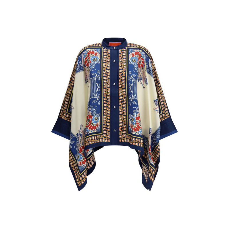 Multicolor silk shirt-null