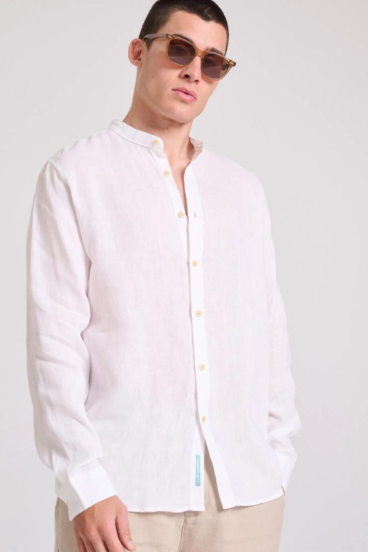 Funkybuddha shirt linen mandarin-null