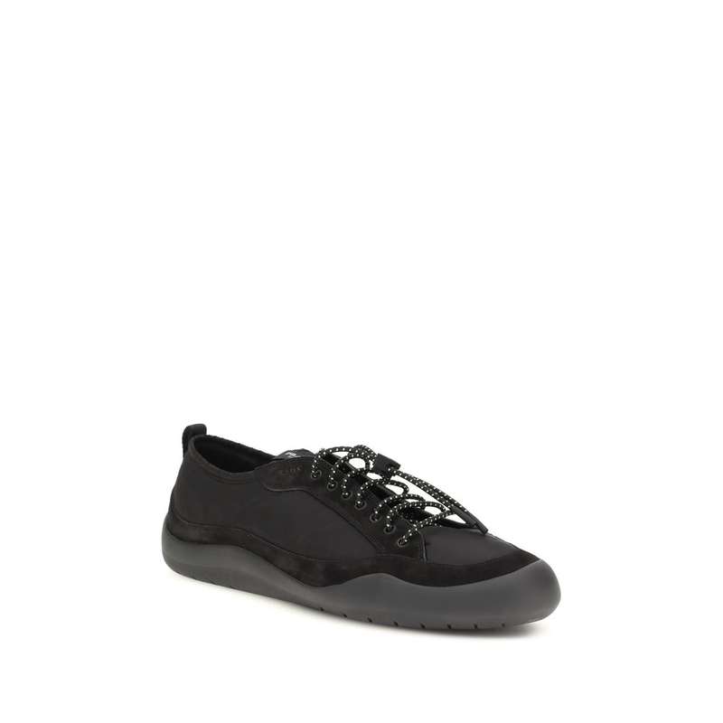 Black recycled polyamide athletic sneakers-null