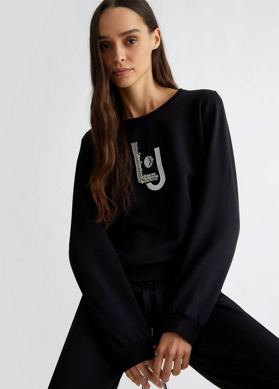 Liu Jo sweater with logo and gemstones-null