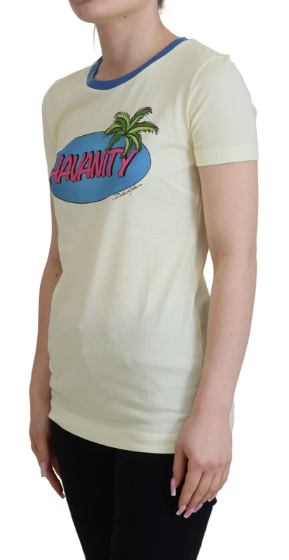 Yellow havanity round neck tee cotton t-shirt-null