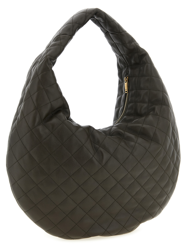Brown lamb leather shoulder bag-null