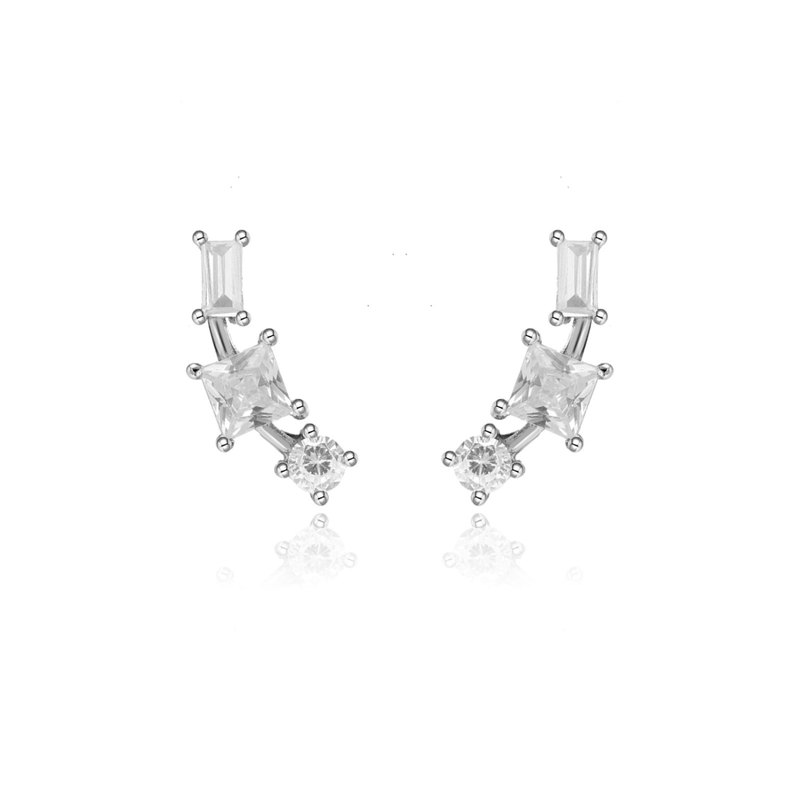 Three zircon stone ear cuffs-null