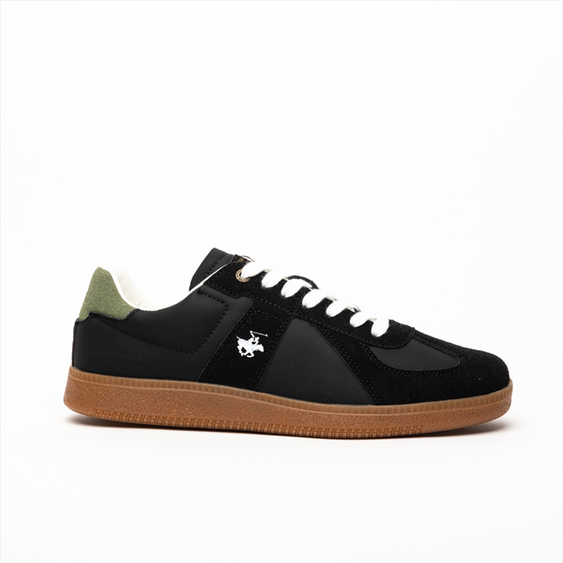 Beverly hills polo club mens black structured flat sneakers with gumsole-null