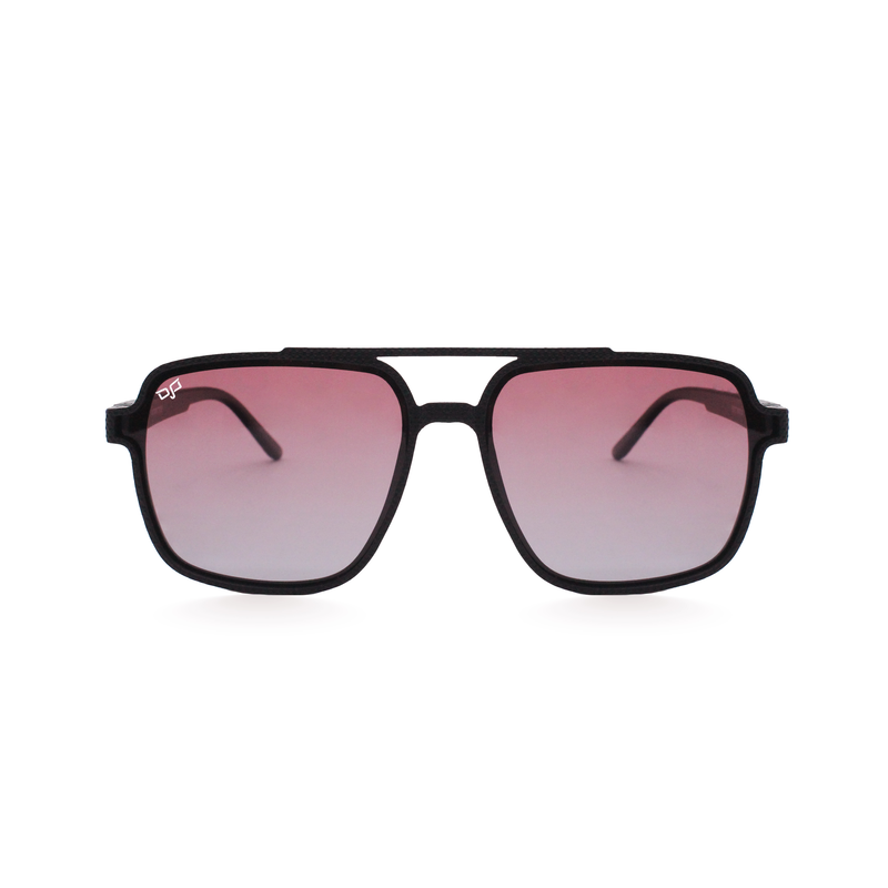 OJO sunglasses man square black frame and temples with carbon fiber with polarised gradient red lens-null