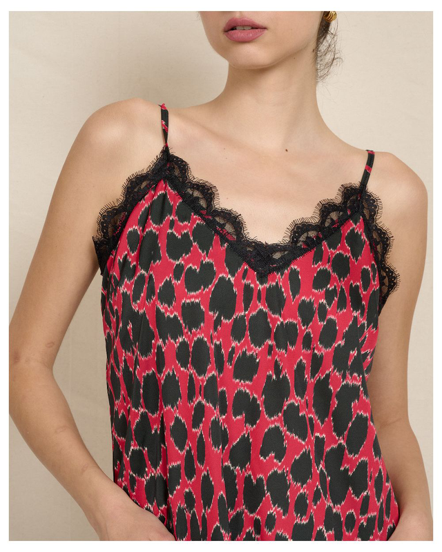 Blouse printed spaghetti straps-null
