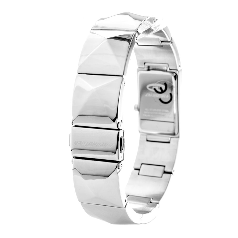 Silver stainless steel dress watch-null