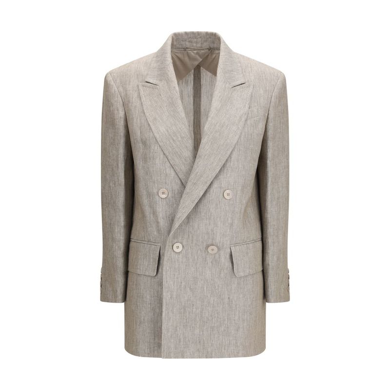 Beige linen blazer-null