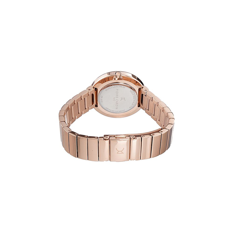 Gold stainless steel dress watch-null