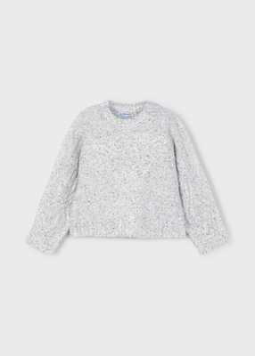 Sequins sweater, Silver, medium