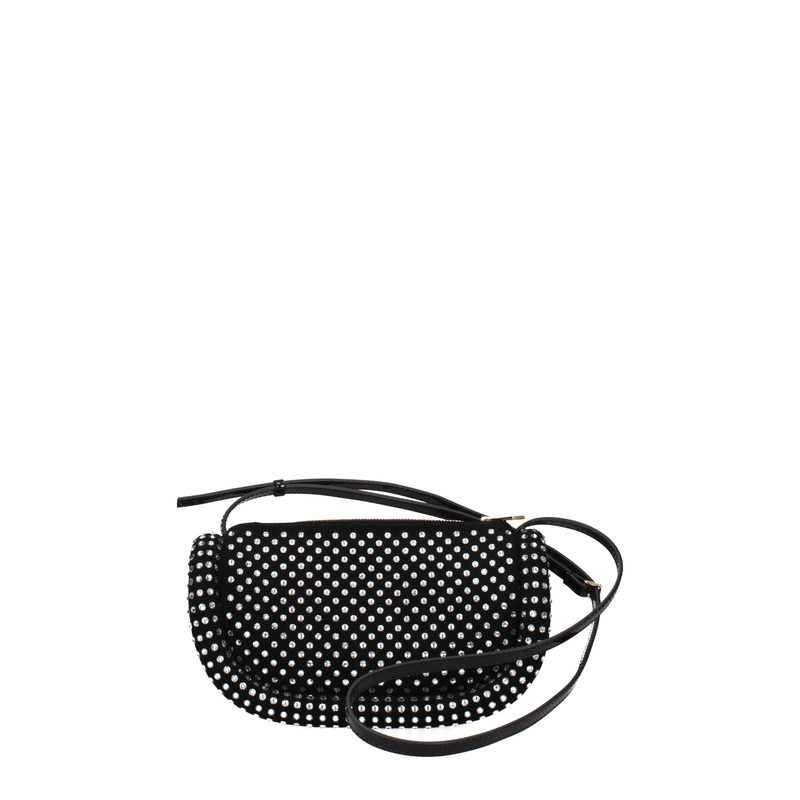 Black leather crossbody bag-null