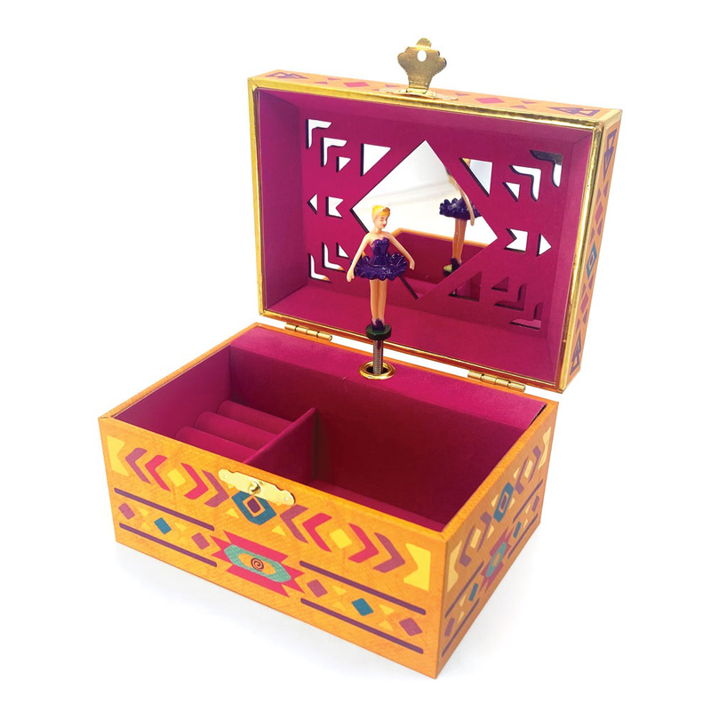 Svoora musical jewelry box celestial with ring holder & wide mirror aurora-null