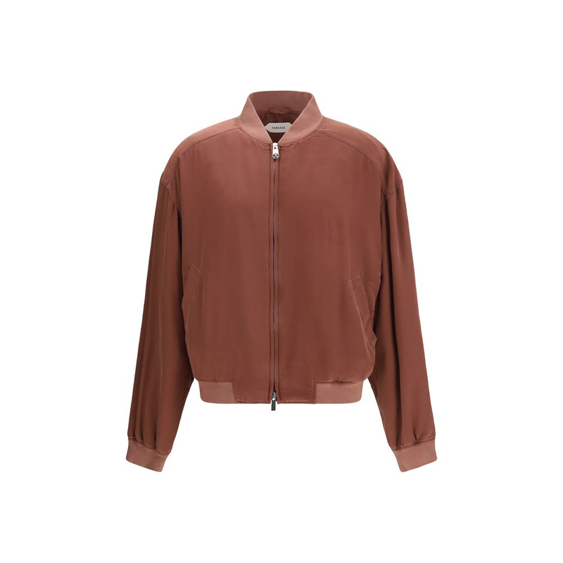 Bordeaux silk bomber-null