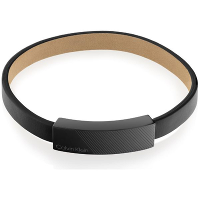 Calvin Klein black leather bracelet, , medium
