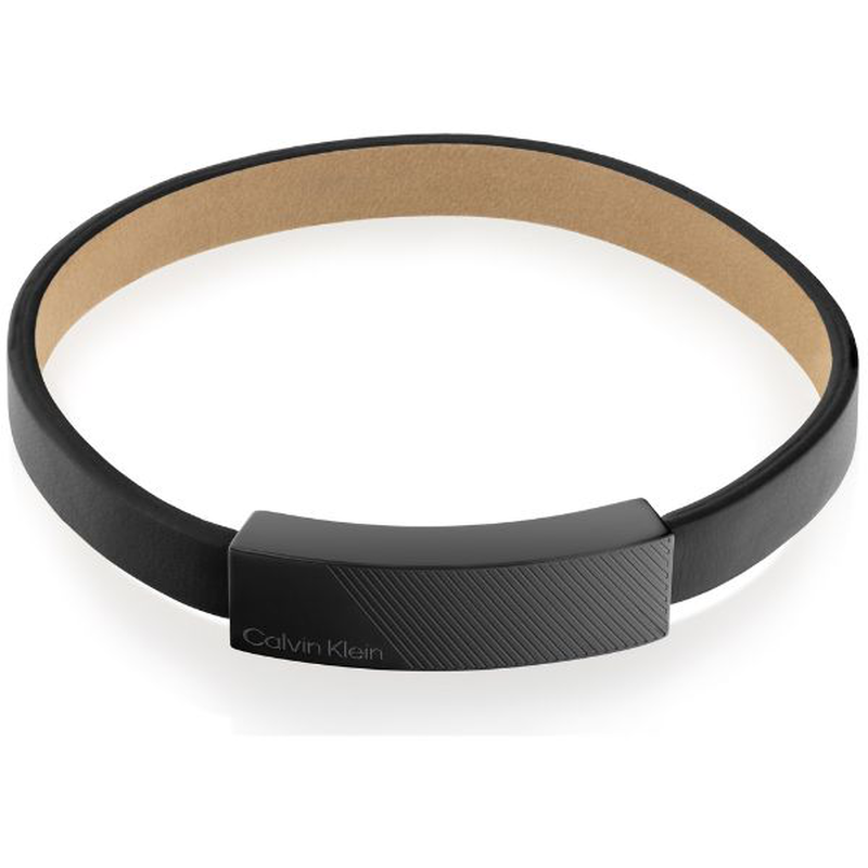Calvin Klein black leather bracelet-null