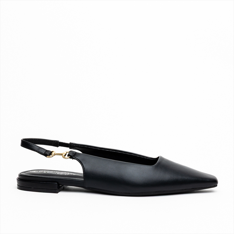 Miss belgini flat slingback pumps with gold hardware detail-null