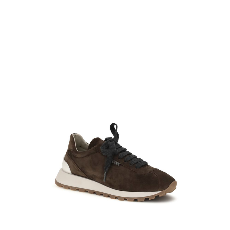 Brown calf leather bos taurus athletic sneakers-null