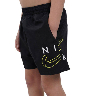 Kids split logo 10cm swimshort, Black, medium