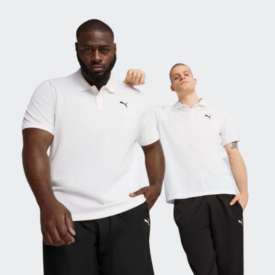 Essential pique polo, White, medium