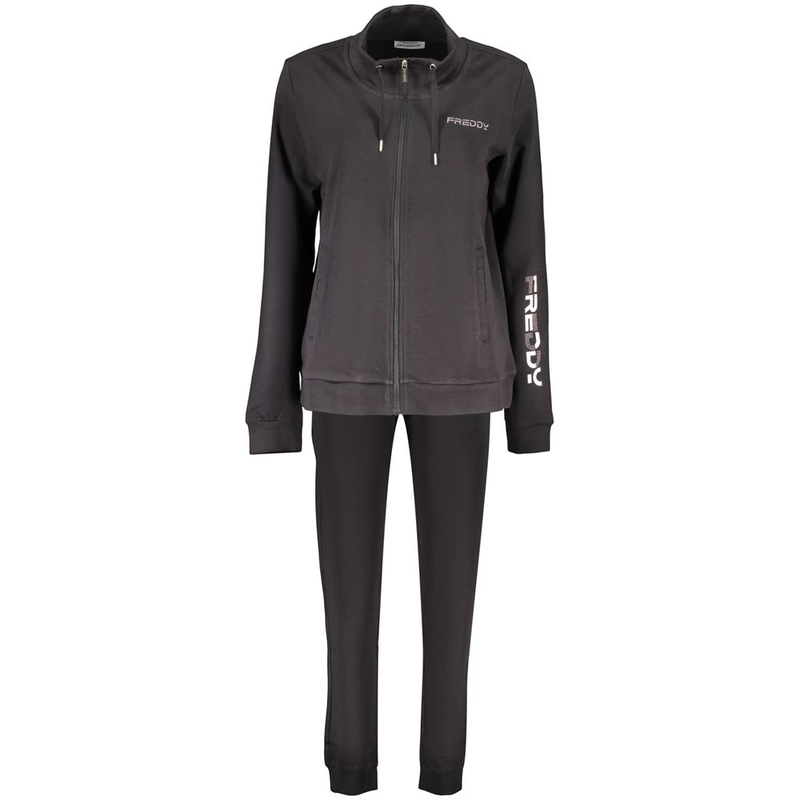 Black cotton women's sweatshirt-null