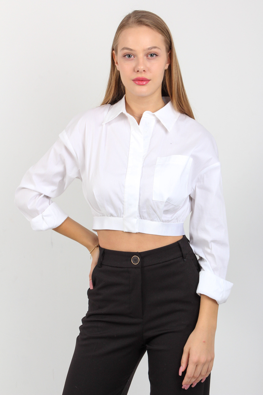 Short shirt with elastic waist image number null