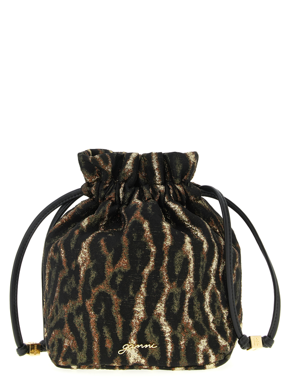 Brown polyester clutch bag-null