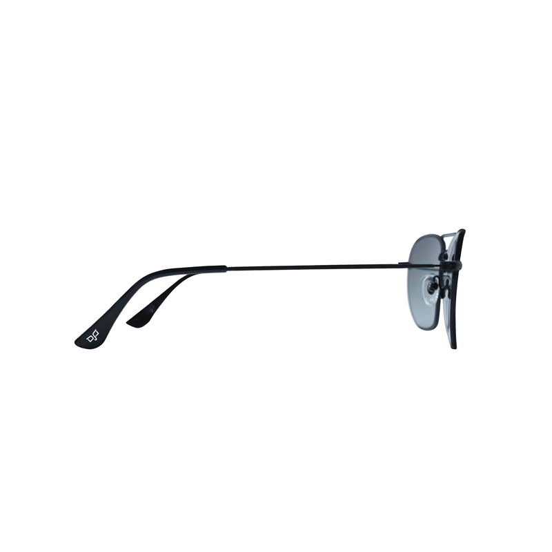 Product image: OJO everyday black frame and temples 55-14 with reverse angle grey black lenses rx-null