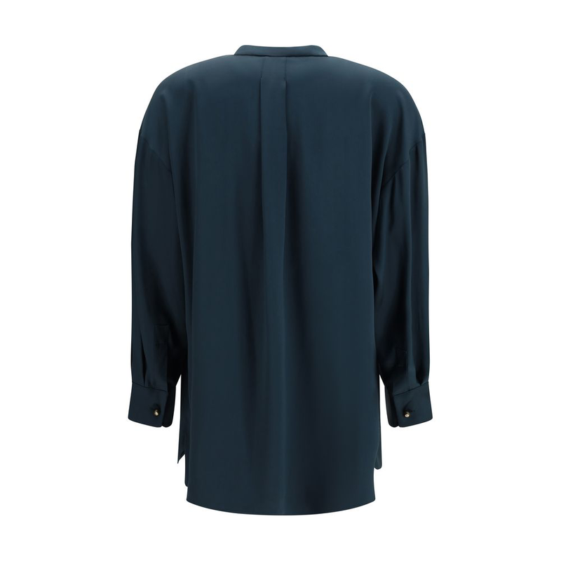 Blue silk blouse-null
